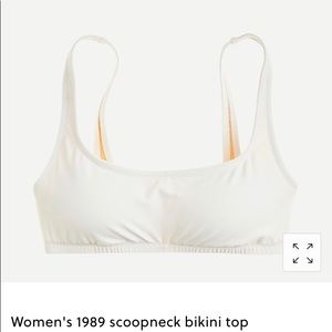 J Crew White Scoopneck Bikini Top